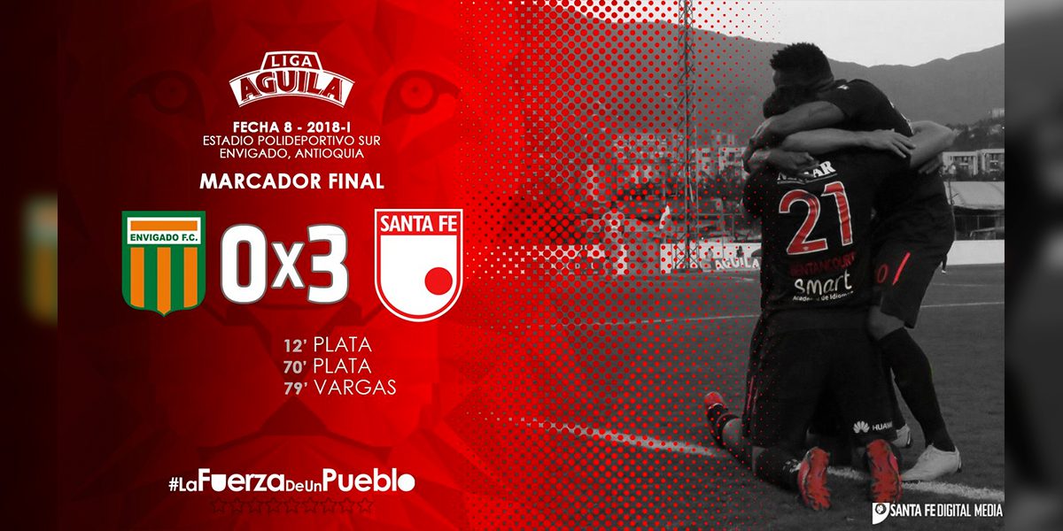 Sin Morelo, Plata se viste de goleador y Santa Fe vence a Envigado