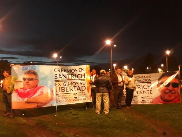 Simpatizantes de Farc hicieron vigilia pidiendo libertad de Santrich