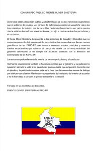Colombia y Ecuador analizan versión de supuesto asesinato de periodistas secuestrados