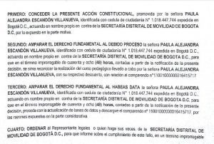 Por mal procedimiento de la Secretaría de Movilidad de Bogotá se están viendo afectados cientos de usuarios