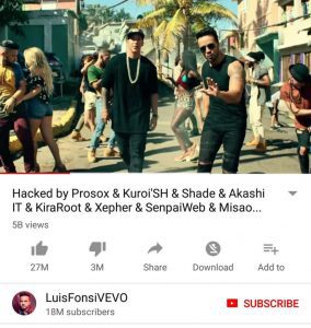 Youtube restablece el vídeo de 'Despacito' tras ser hackeado