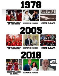 La historia del meme que alerta de «maldición mortal» al papa si el Liverpool gana la Champions