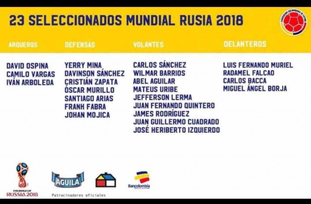 Lista de 23 jugadores de la Selección Colombia que circula en redes es falsa