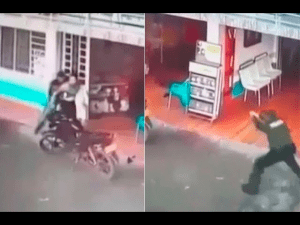 Delicuentes se enfrentan con la policía y huyen usando a una rehén