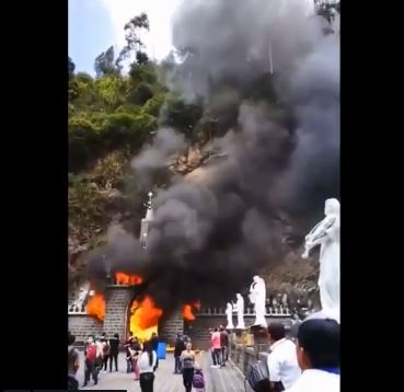 Se registró incendio en la capilla frente al Santuario de Nuestra Señora de Las Lajas