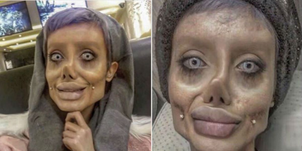 Mujer que quiere ser Angelina Jolie reveló su propio rostro