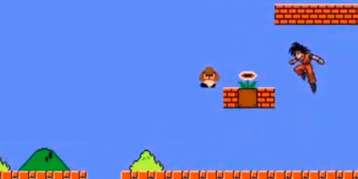 ¿Cómo es el juego de Mario Bros si lo rescatara Gokú?