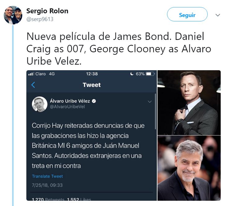 James Bond, Uribe y Santos protagonizan los memes en redes sociales