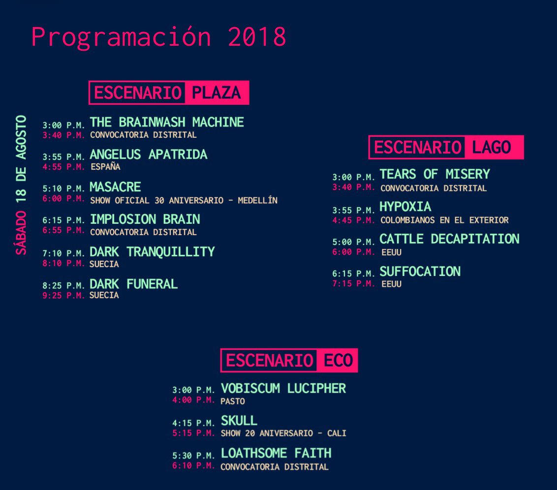 La programación del Festival Rock al Parque 2018