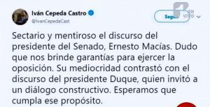 Aplausos y rechiflas en el discurso del presidente del Senado