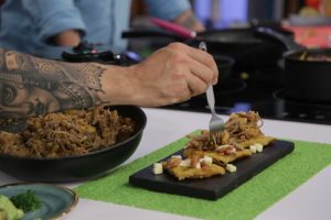receta de waffles de plátano con carne ingredientes y paso a paso