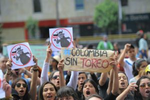 Animalistas marcharon este domingo contra en toreo en Bogotá