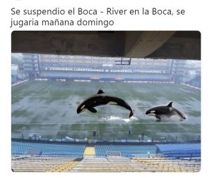 Lluvia de memes por la suspensión del partido entre la boca y el río