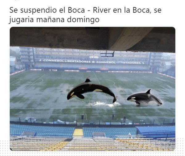 Lluvia de memes por la suspensión del partido entre la boca y el río