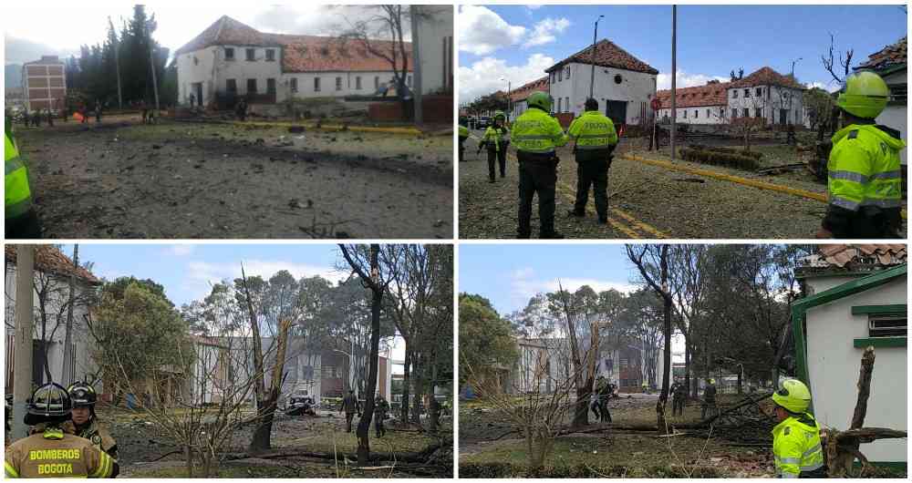 Diez muertos y 65 heridos tras carro bomba en Escuela de Policía de Bogotá