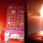 Incineraron tractomula en la vía Buenaventura