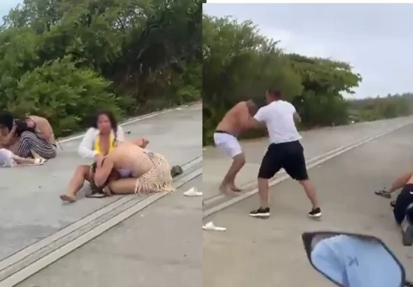 ¡El paseo terminó a los golpes! Turistas protagonizaron tremendo escándalo en plena vía de San Andrés ¡El paseo terminó a los golpes! Turistas protagonizaron tremendo escándalo en plena vía de San Andrés