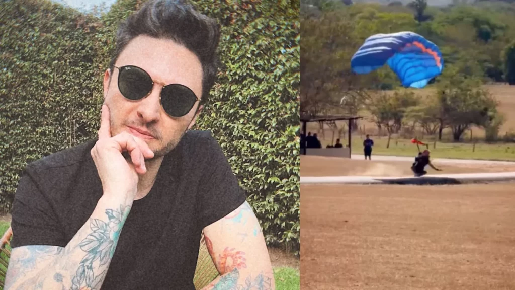 ¡Impactante video! Diego Sáenz sufrió grave accidente en paracaídas y terminó con tres fracturas