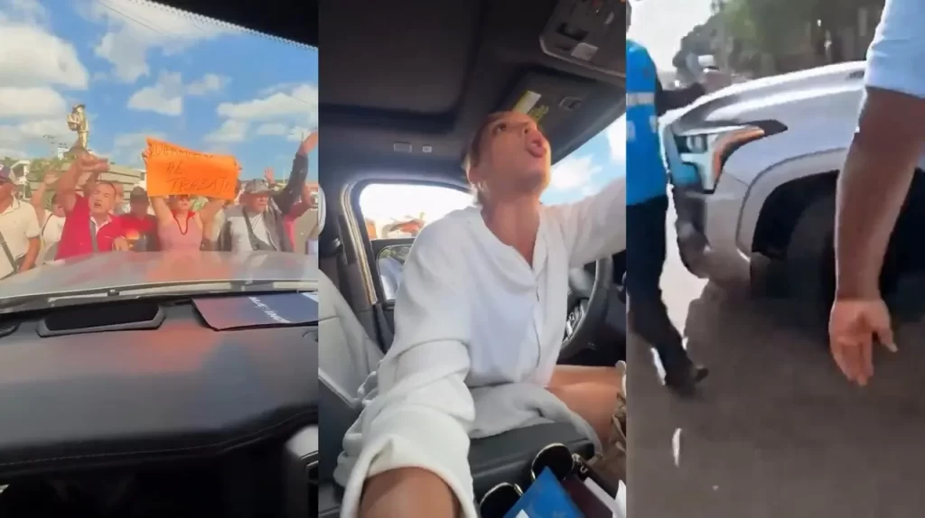 ¡Polémica en redes! Señalan a Andrea Valdiri de atropellar a un comerciante durante una protesta