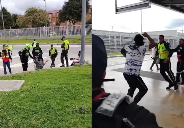 ¡Por no pagar el pasaje! Dos colados atacaron con arma blanca a un vigilante en TransMilenio